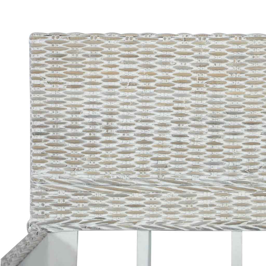 vidaXL Rama łóżka, szara, naturalny rattan, 180 x 200 cm