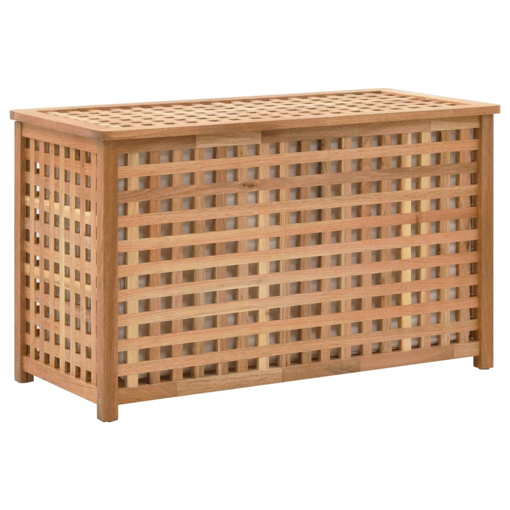 vidaXL Skrzynia na pranie, 77,5x37,5x46,5 cm, lite drewno orzechowe