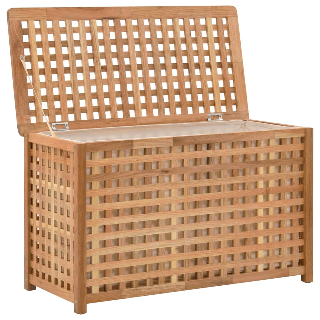 vidaXL Skrzynia na pranie, 77,5x37,5x46,5 cm, lite drewno orzechowe