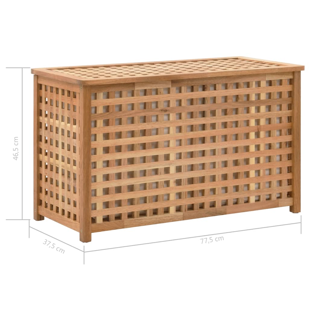 vidaXL Skrzynia na pranie, 77,5x37,5x46,5 cm, lite drewno orzechowe