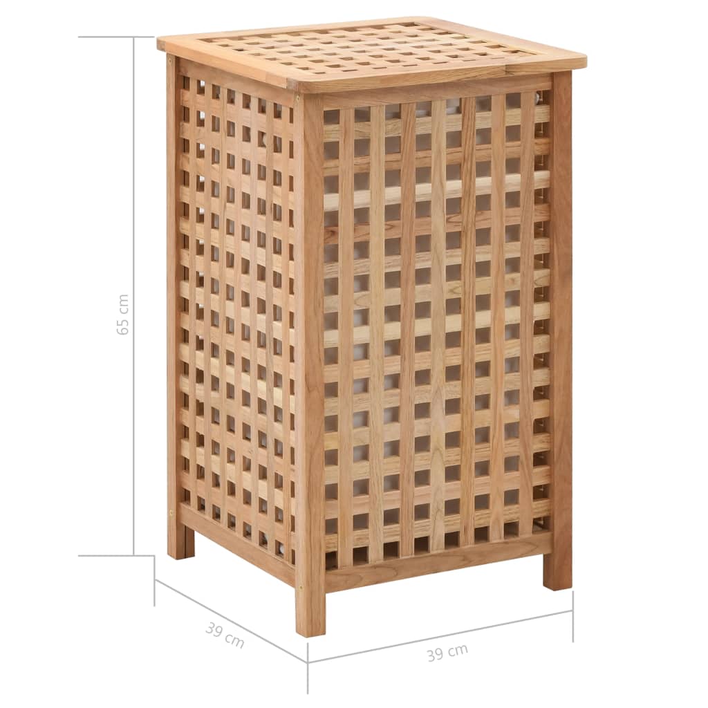 vidaXL Kosz na pranie, 39 x 39 x 65 cm, lite drewno orzecha włoskiego