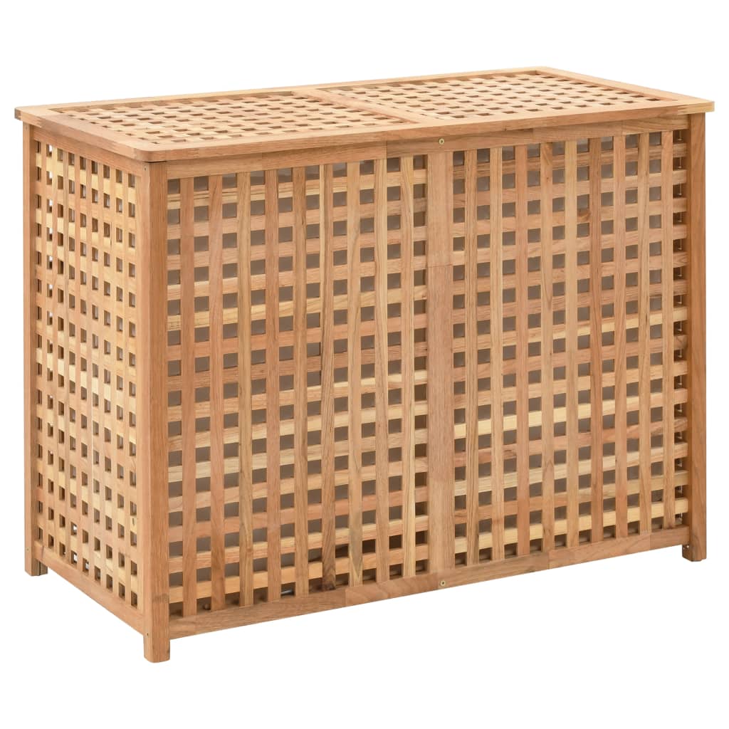 vidaXL Kosz na pranie, 87,5x46x67 cm, lite drewno orzechowe