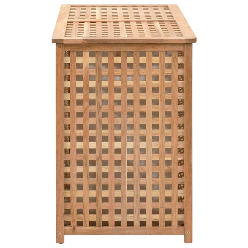 vidaXL Kosz na pranie, 87,5x46x67 cm, lite drewno orzechowe