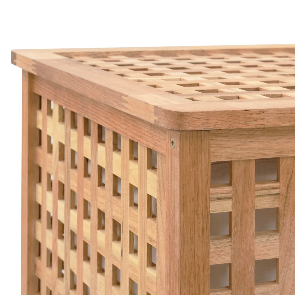 vidaXL Kosz na pranie, 87,5x46x67 cm, lite drewno orzechowe