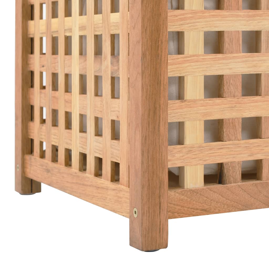 vidaXL Kosz na pranie, 87,5x46x67 cm, lite drewno orzechowe