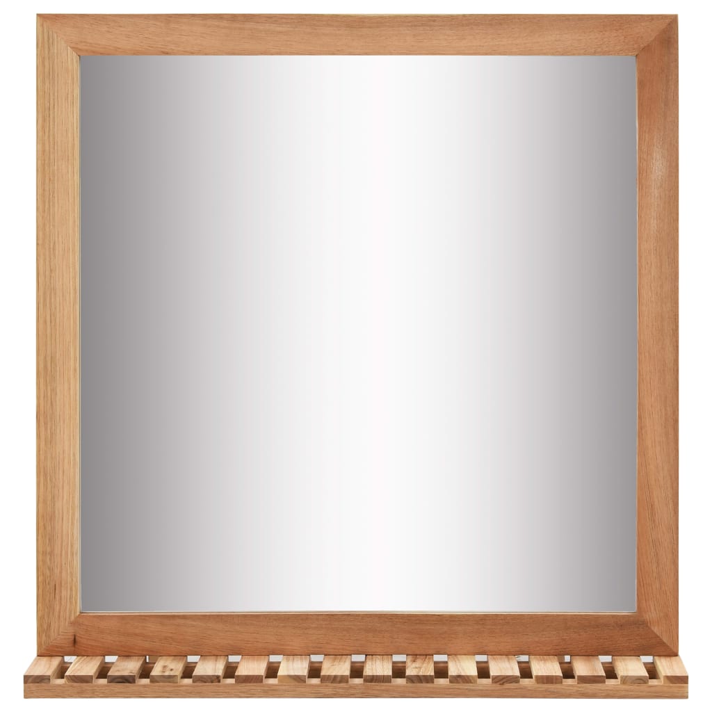 vidaXL Lustro łazienkowe, 60x12x62 cm, z ramą z drewna orzechowego