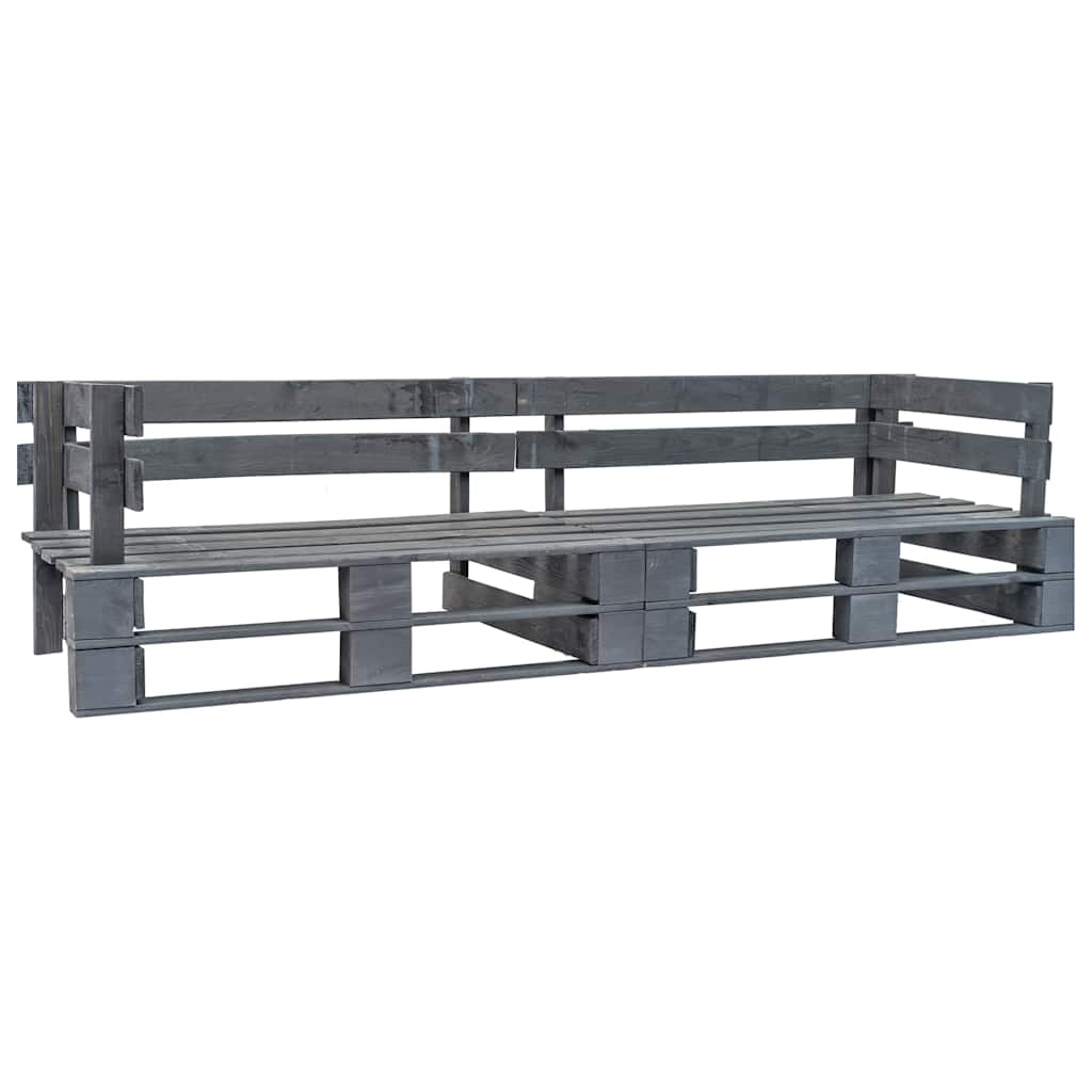 vidaXL Sofa ogrodowa z palet, 2 osobowa, szare drewno