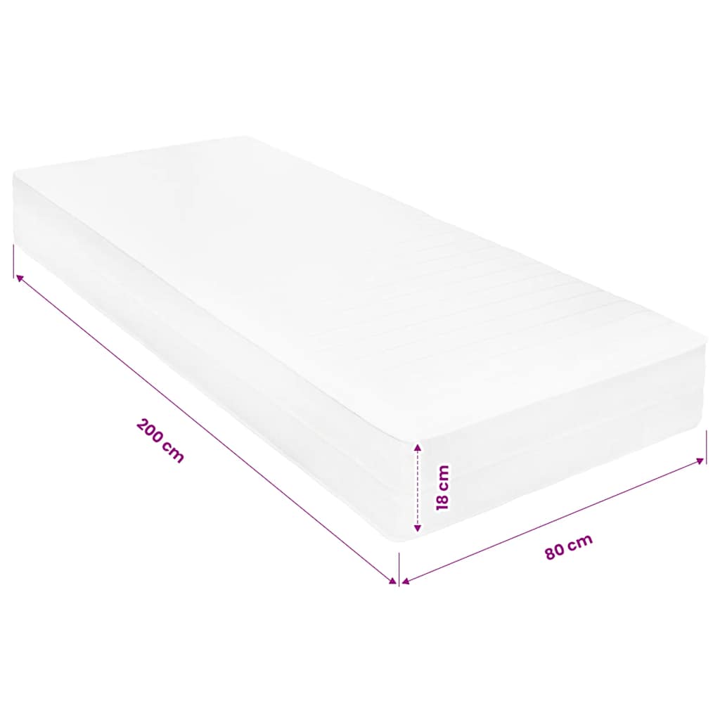 vidaXL Materac, 80x200 cm, pianka memory visco, 18 cm H2