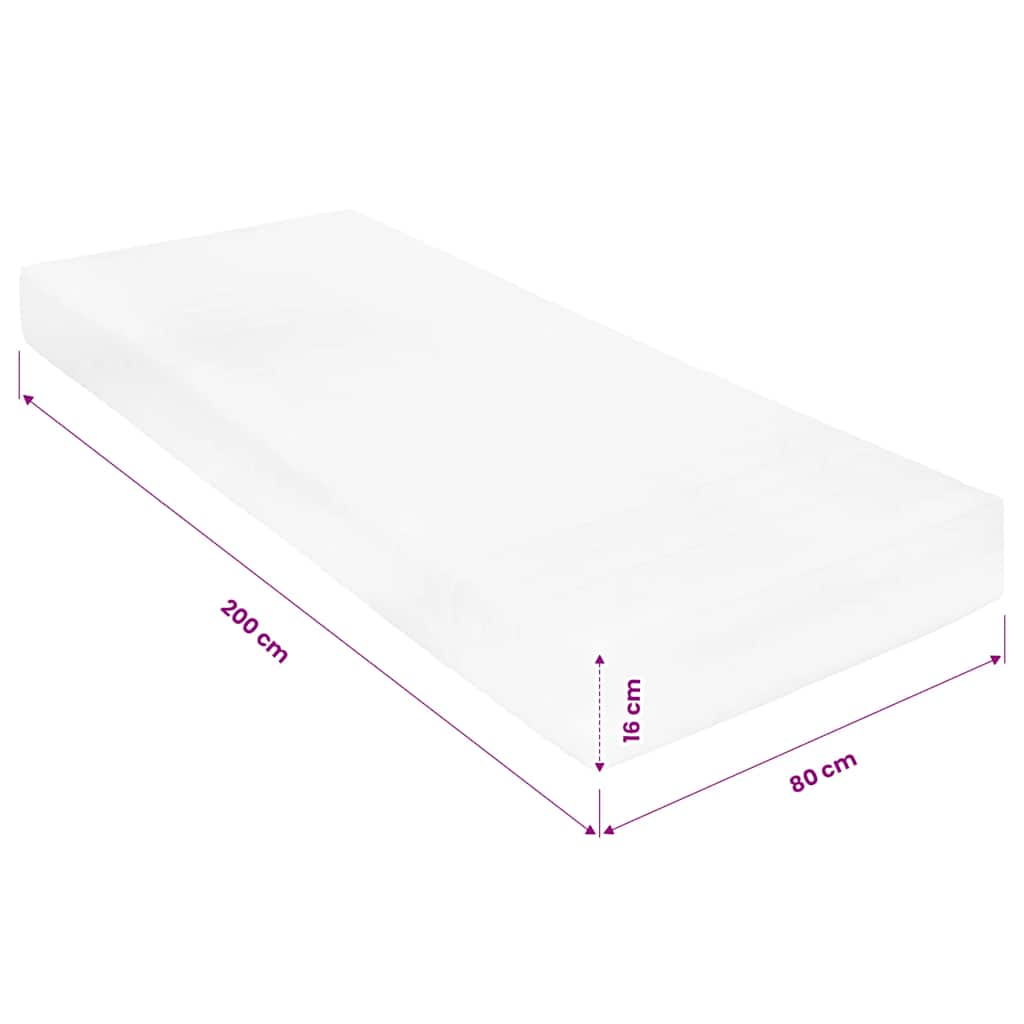 vidaXL Materac, 80x200 cm, 7 stref, pianka PU, 16 cm, H2 H3