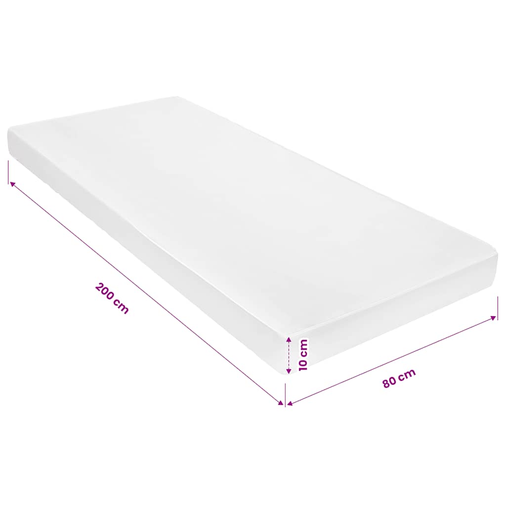 vidaXL Materac, 80x200 cm, 7 stref, pianka PU, 10 cm, H2 H3