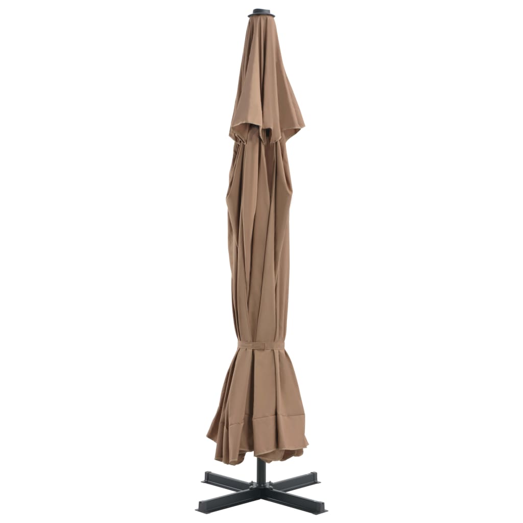 vidaXL Parasol ogrodowy z przenośną podstawą, taupe