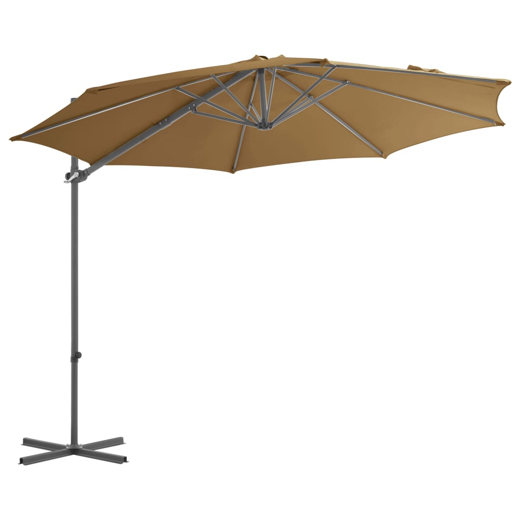 vidaXL Parasol ogrodowy z przenośną podstawą, taupe