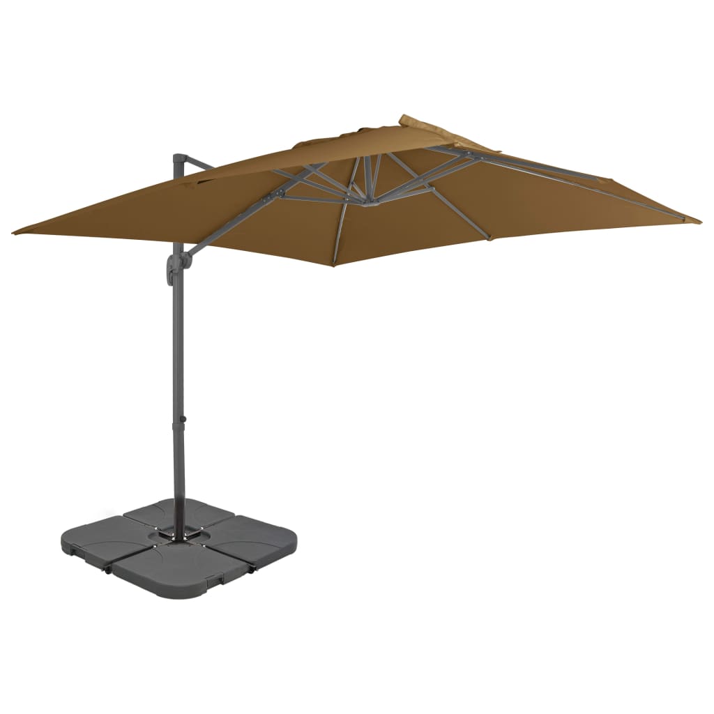 vidaXL Parasol ogrodowy z przenośną podstawą, taupe