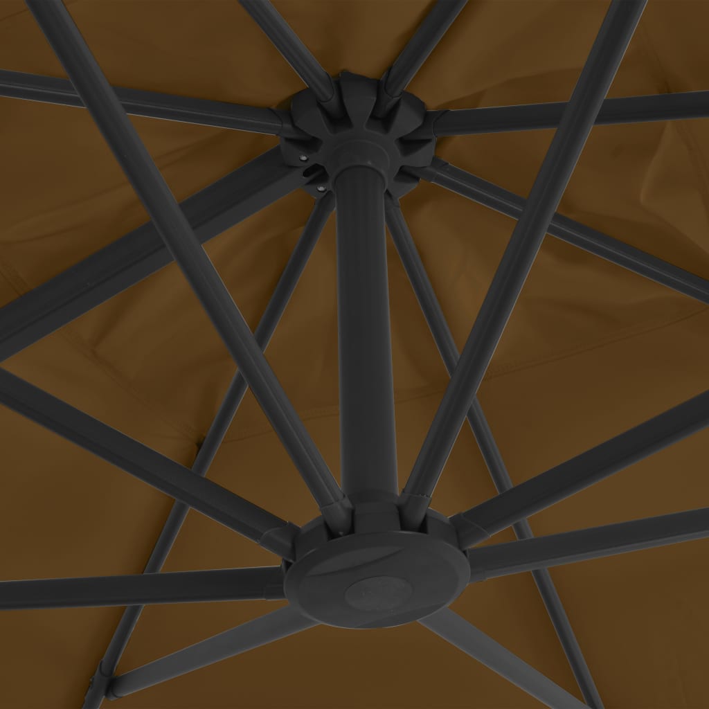 vidaXL Parasol ogrodowy z przenośną podstawą, taupe