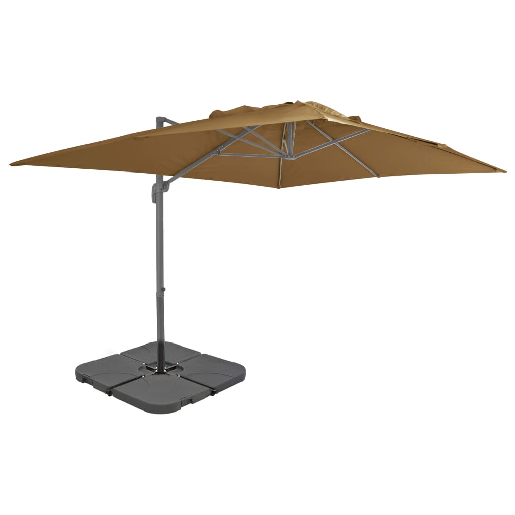 vidaXL Parasol ogrodowy z przenośną podstawą, taupe