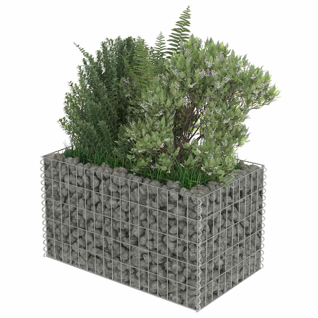 vidaXL Podwyższona donica gabionowa, galwanizowana stal, 90x50x50 cm