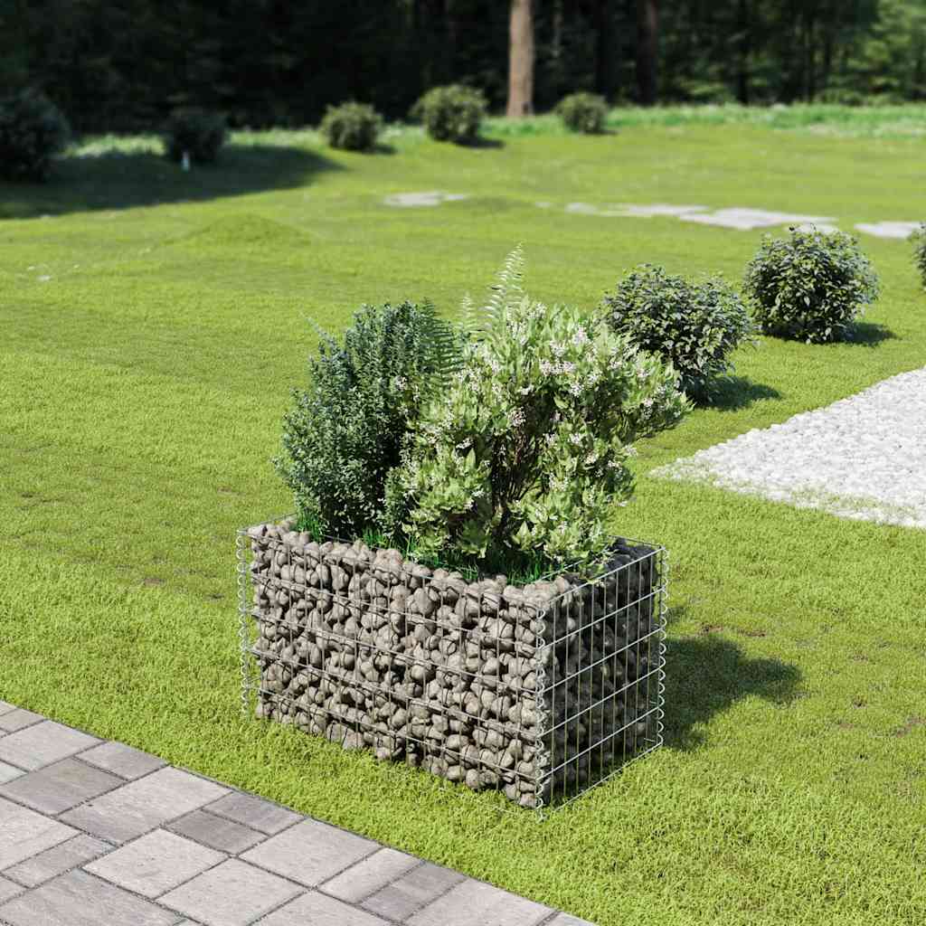 vidaXL Podwyższona donica gabionowa, galwanizowana stal, 90x50x50 cm
