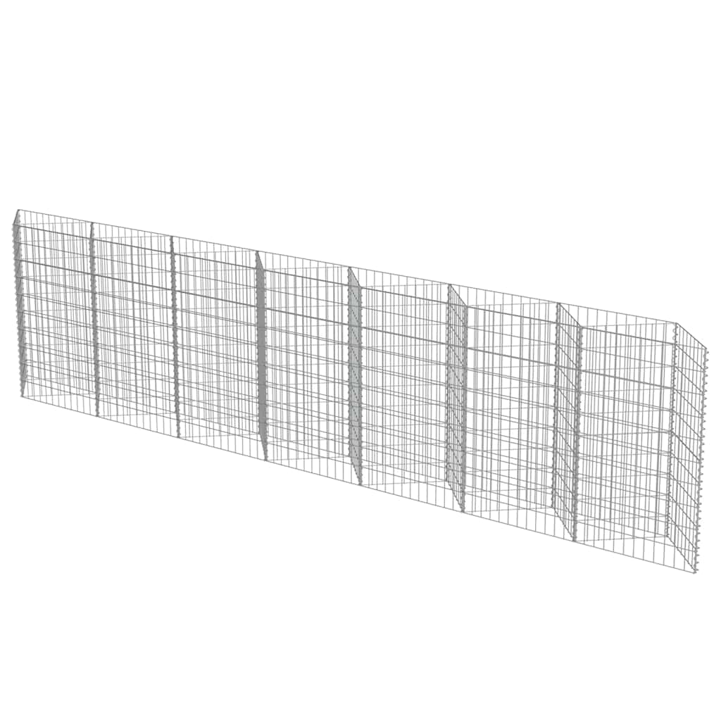 vidaXL Ściana gabionowa z galwanizowanej stali, 450 x 30 x 100 cm