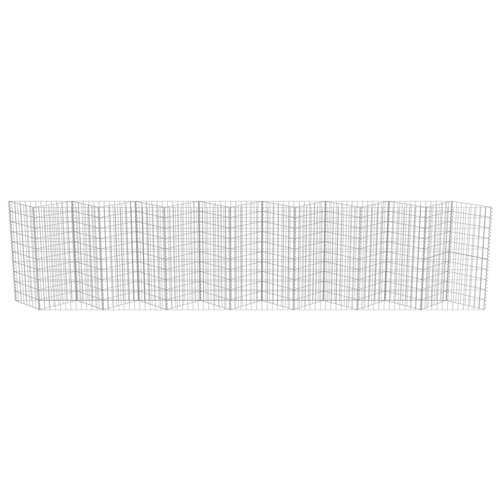 vidaXL Ściana gabionowa z galwanizowanej stali, 450 x 30 x 100 cm