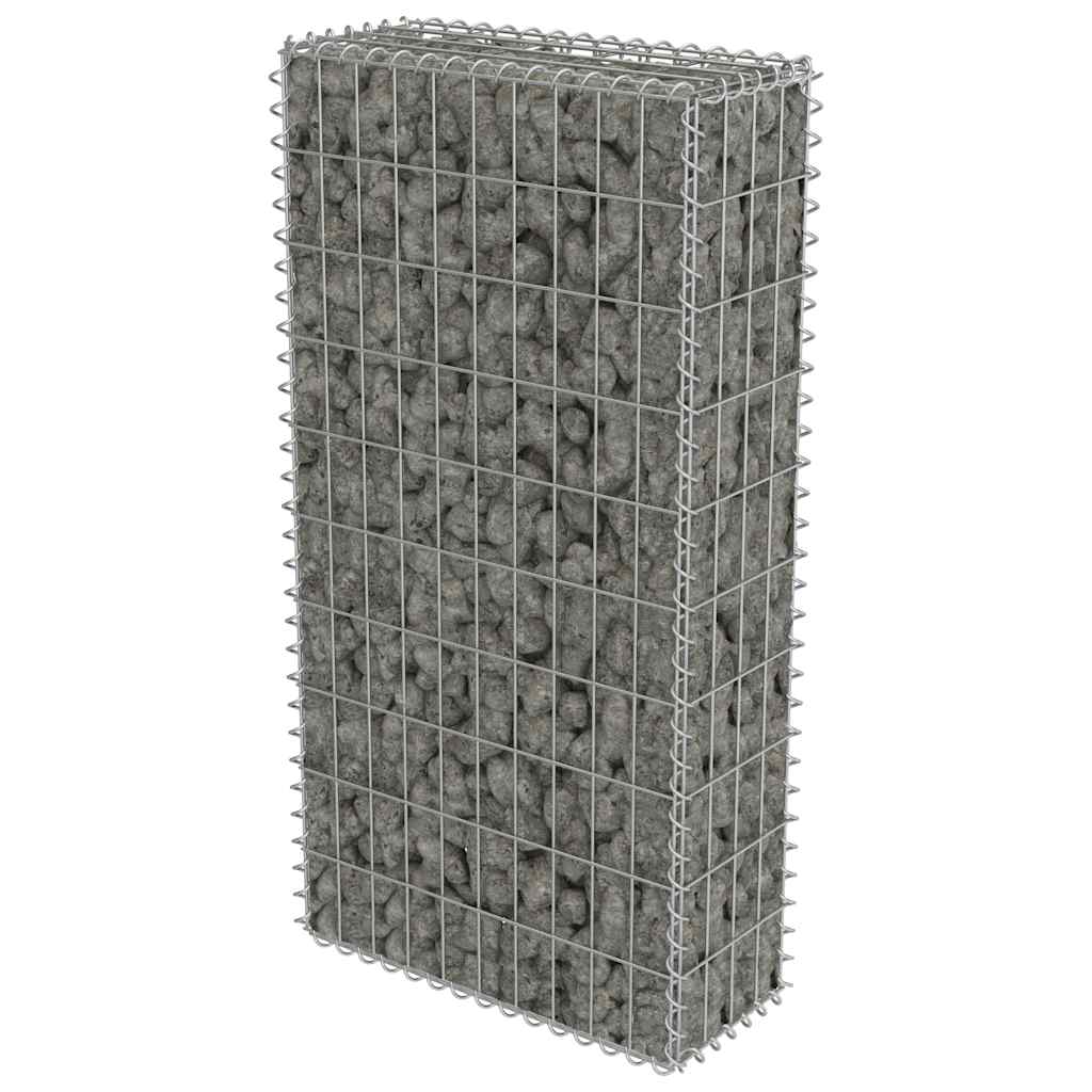 vidaXL Ściana gabionowa, stal galwanizowana, z pokrywą, 50x20x100 cm