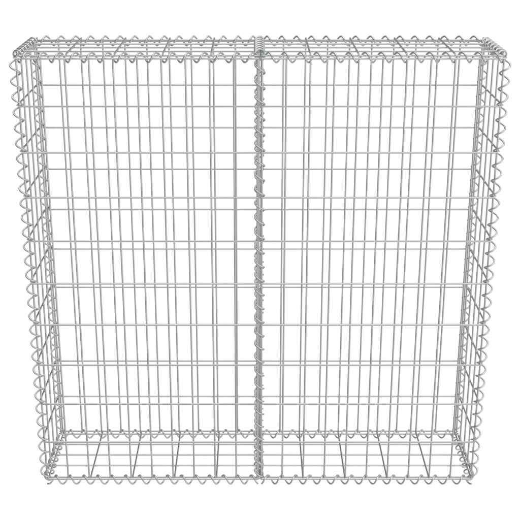 vidaXL Ściana gabionowa z pokrywami, stal galwanizowana, 100x20x100 cm
