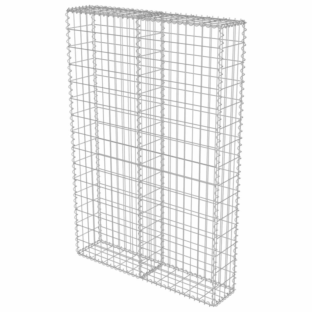 vidaXL Ściana gabionowa z pokrywami, galwanizowana stal, 100x20x150 cm