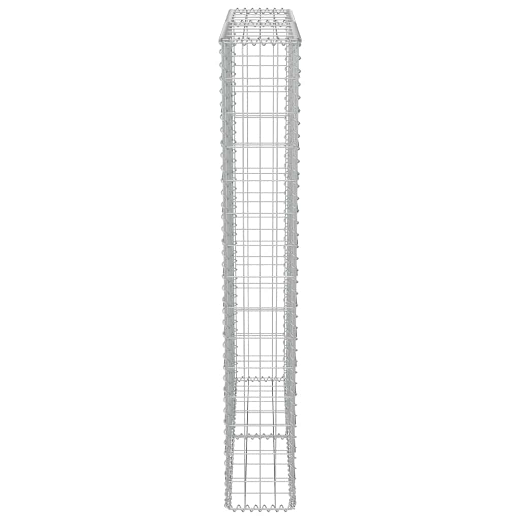 vidaXL Ściana gabionowa z pokrywami, galwanizowana stal, 100x20x150 cm