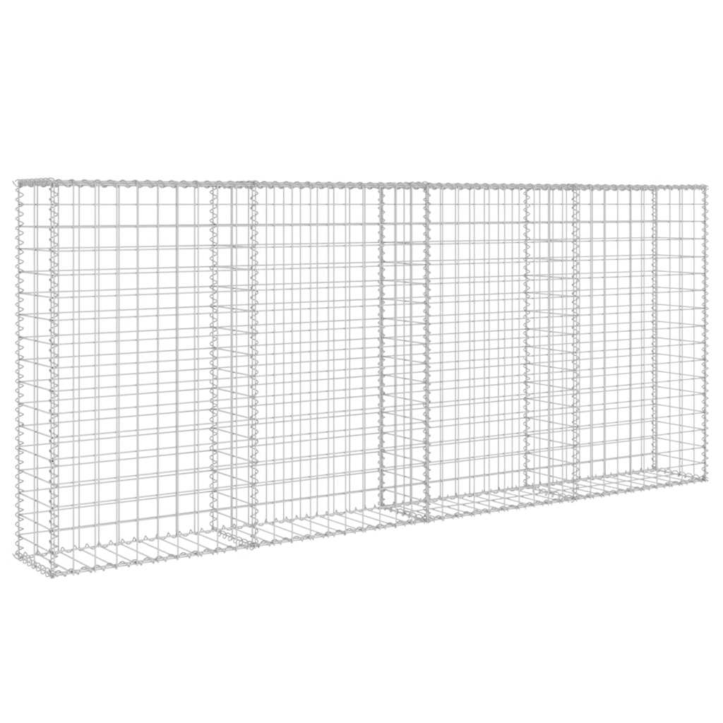 vidaXL Ściana gabionowa z pokrywami, galwanizowana stal, 200x20x85 cm