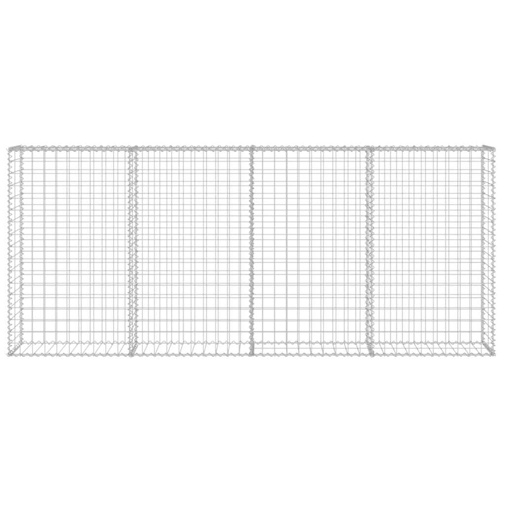 vidaXL Ściana gabionowa z pokrywami, galwanizowana stal, 200x20x85 cm