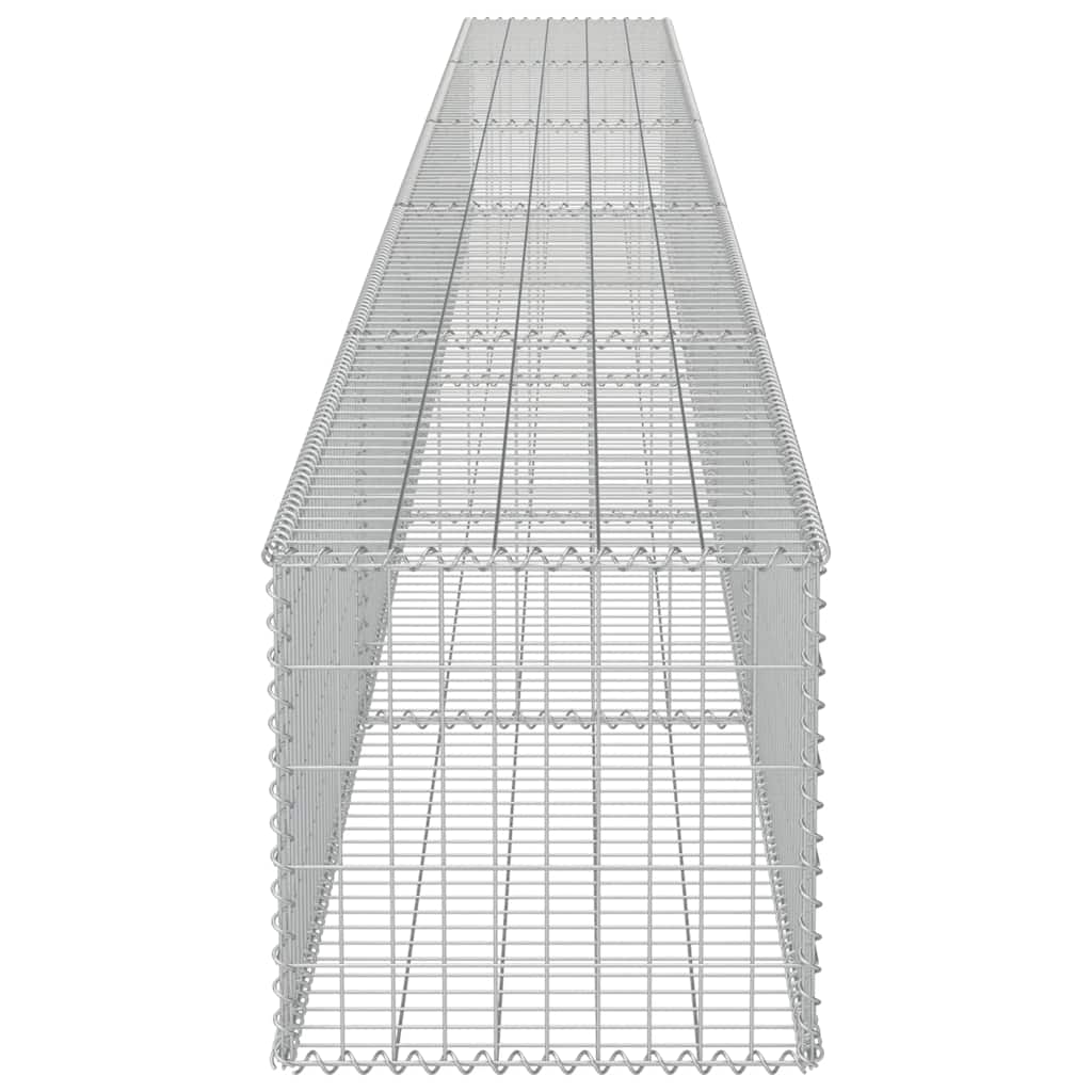 vidaXL Murek gabionowy z pokrywami, galwanizowana stal, 600x50x50 cm