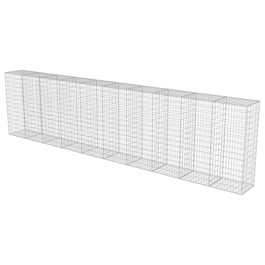 vidaXL Ściana gabionowa z pokrywami, galwanizowana stal, 600x50x150 cm