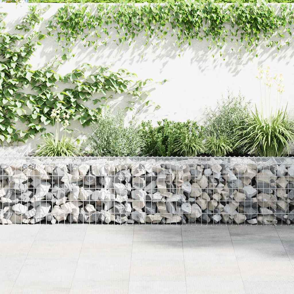 vidaXL Ściana gabionowa z pokrywami, galwanizowana stal, 600x30x50 cm