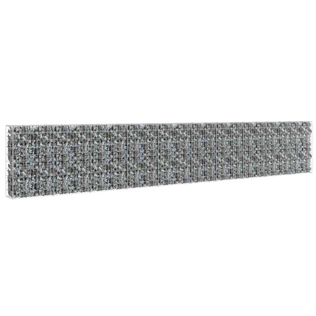 vidaXL Ściana gabionowa z pokrywami, galwanizowana stal, 600x30x100 cm