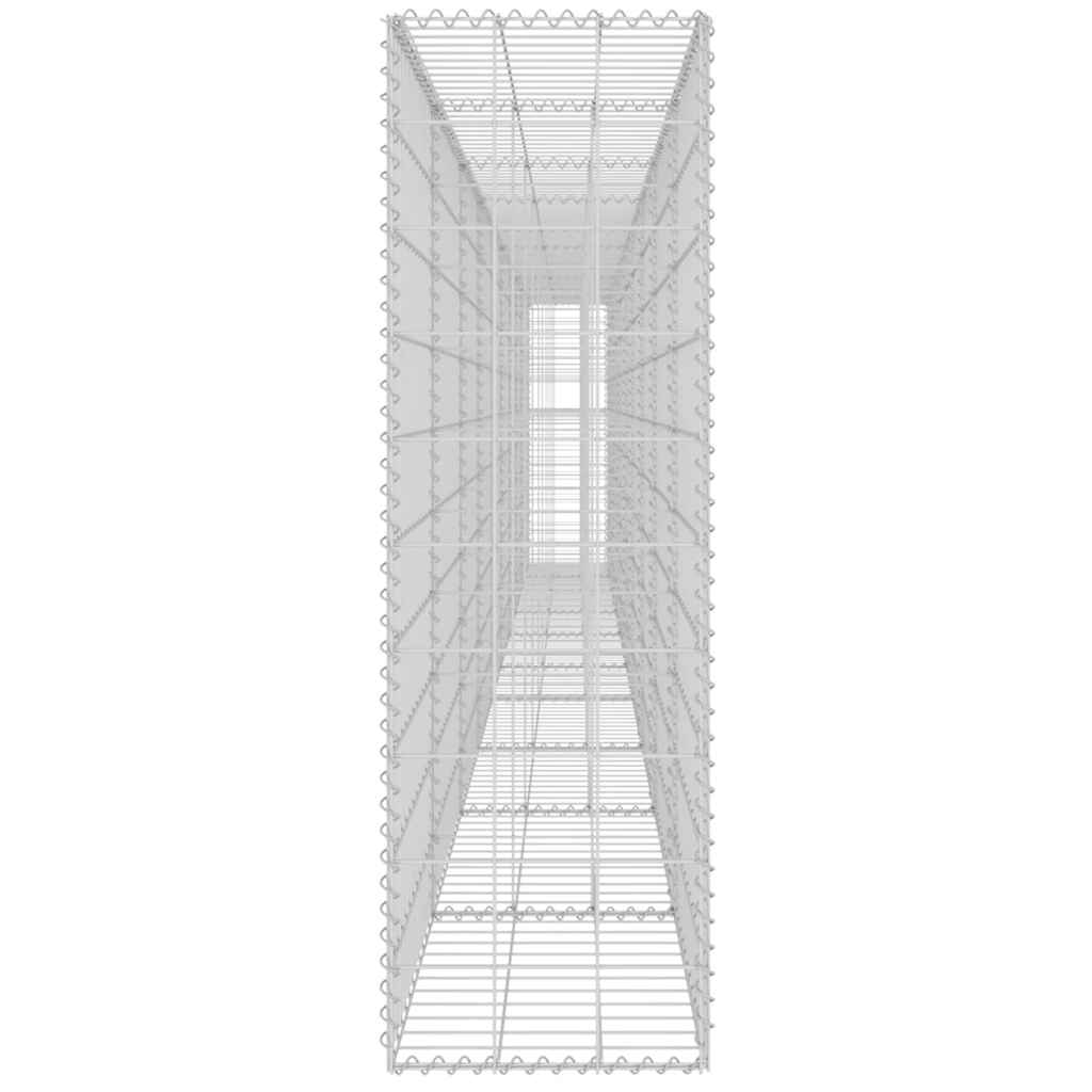 vidaXL Ściana gabionowa z pokrywami, galwanizowana stal, 600x30x100 cm
