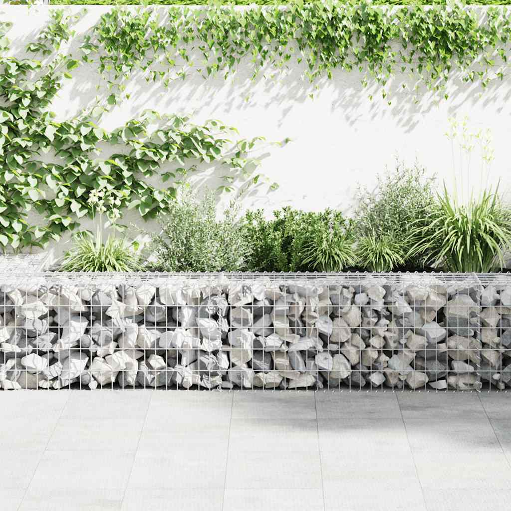 vidaXL Ściana gabionowa z pokrywami, galwanizowana stal, 900x50x50 cm