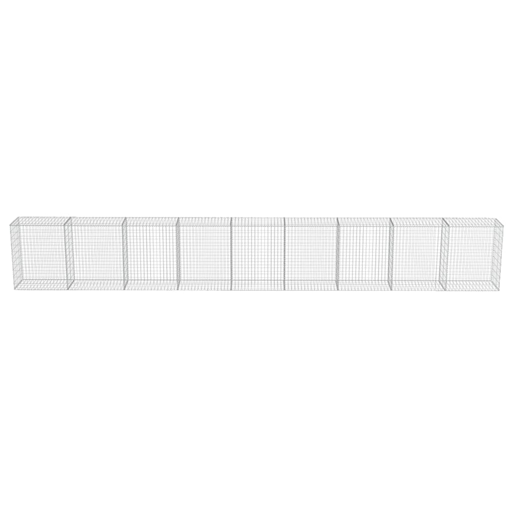 vidaXL Murek gabionowy z pokrywami, galwanizowana stal, 900x50x100 cm