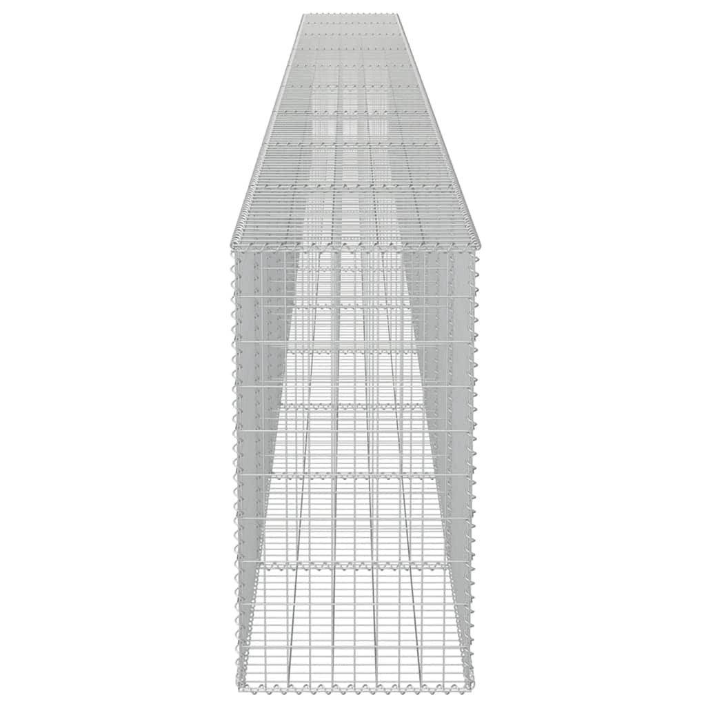 vidaXL Murek gabionowy z pokrywami, galwanizowana stal, 900x50x100 cm