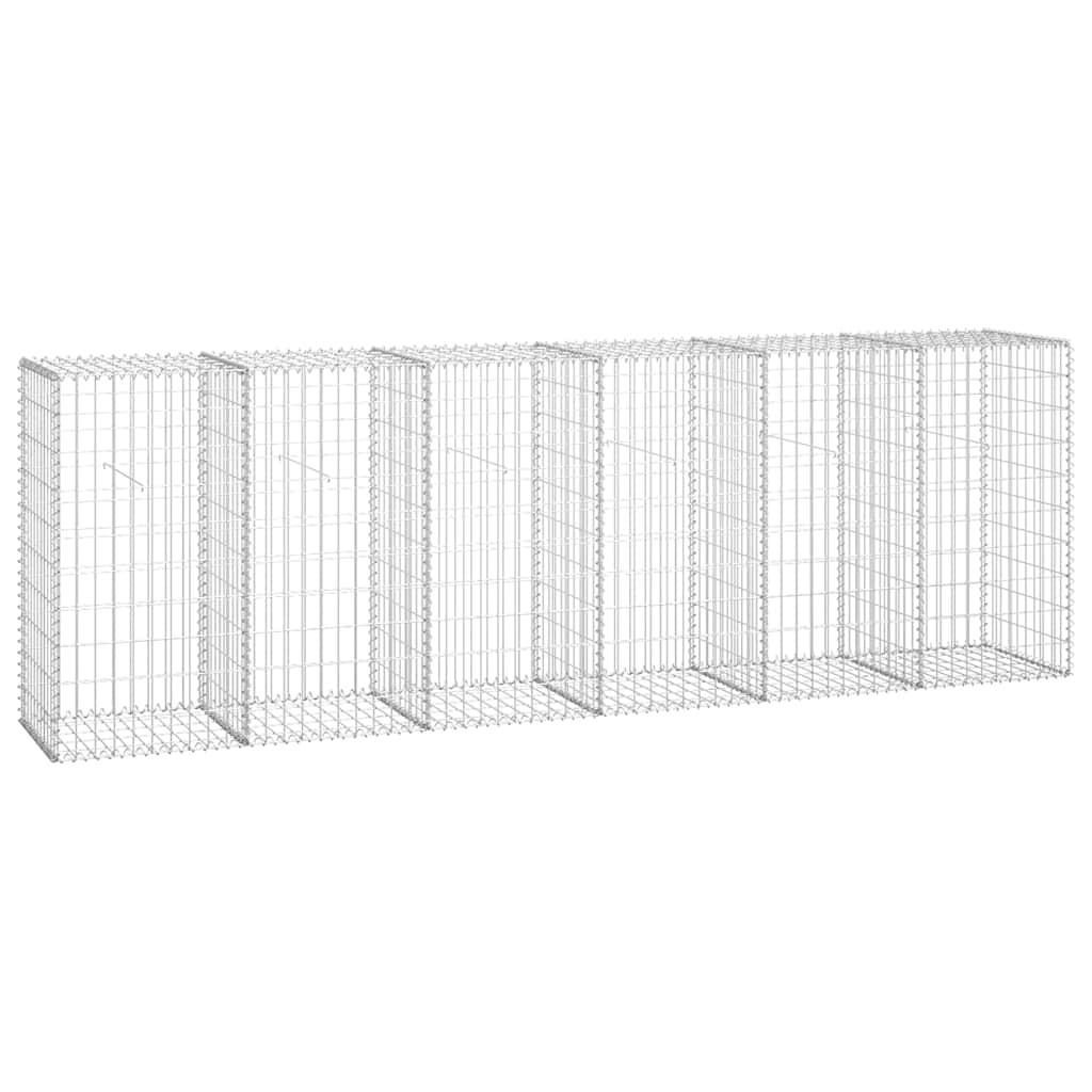 vidaXL Ściana gabionowa z pokrywami, galwanizowana stal, 300x50x100 cm