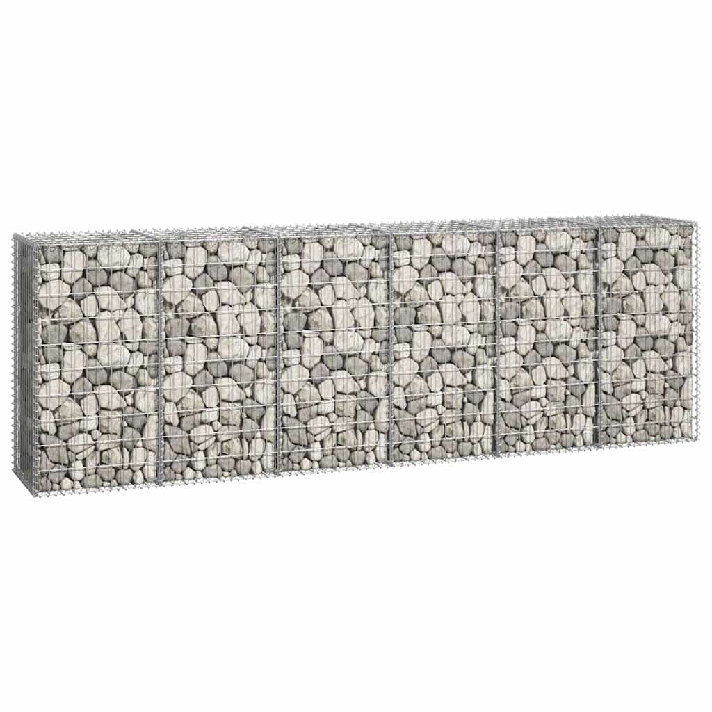vidaXL Ściana gabionowa z pokrywami, galwanizowana stal, 300x50x100 cm