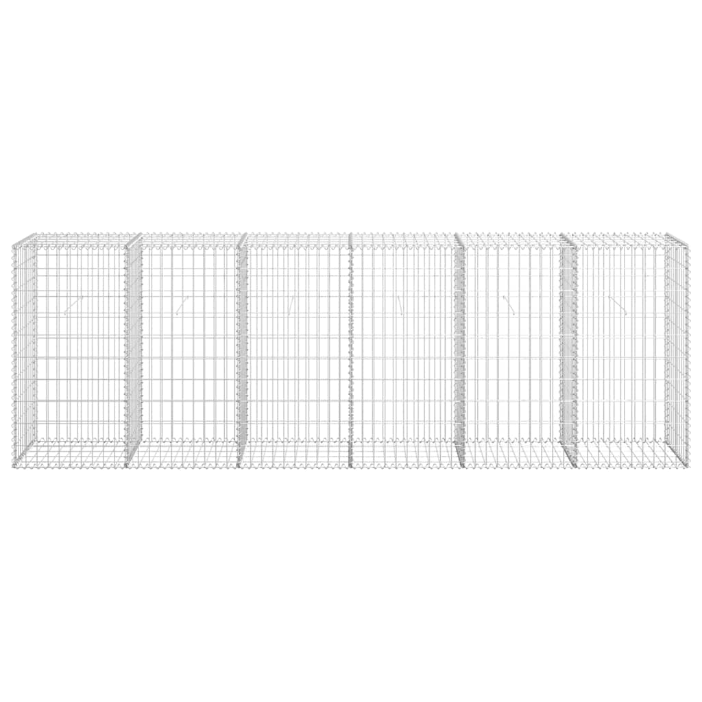 vidaXL Ściana gabionowa z pokrywami, galwanizowana stal, 300x50x100 cm