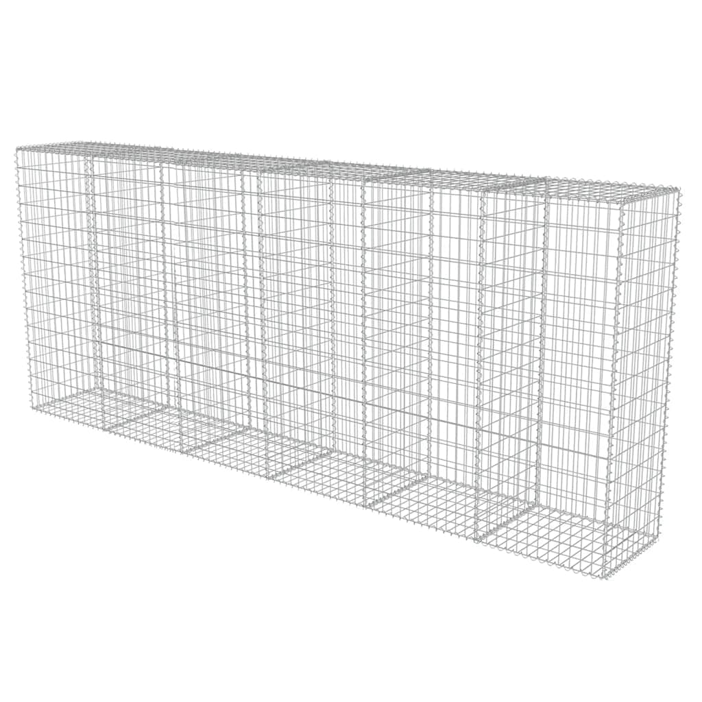 vidaXL Ściana gabionowa z pokrywami, galwanizowana stal, 300x50x150 cm