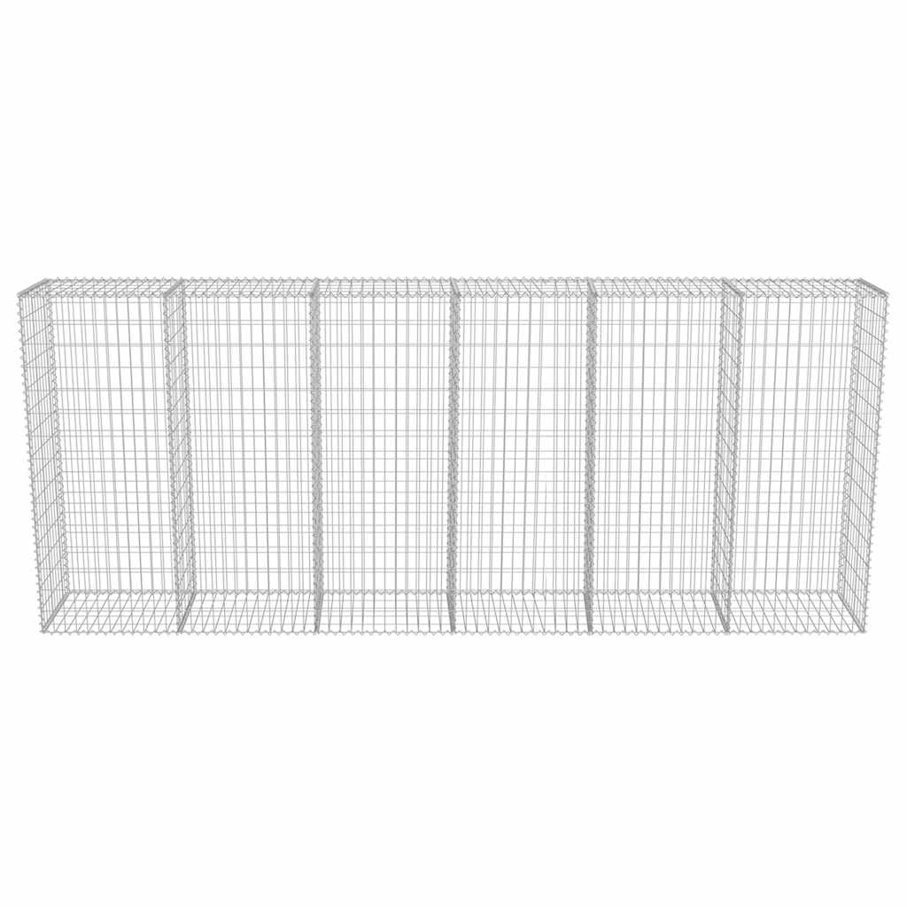 vidaXL Ściana gabionowa z pokrywami, galwanizowana stal, 300x50x150 cm