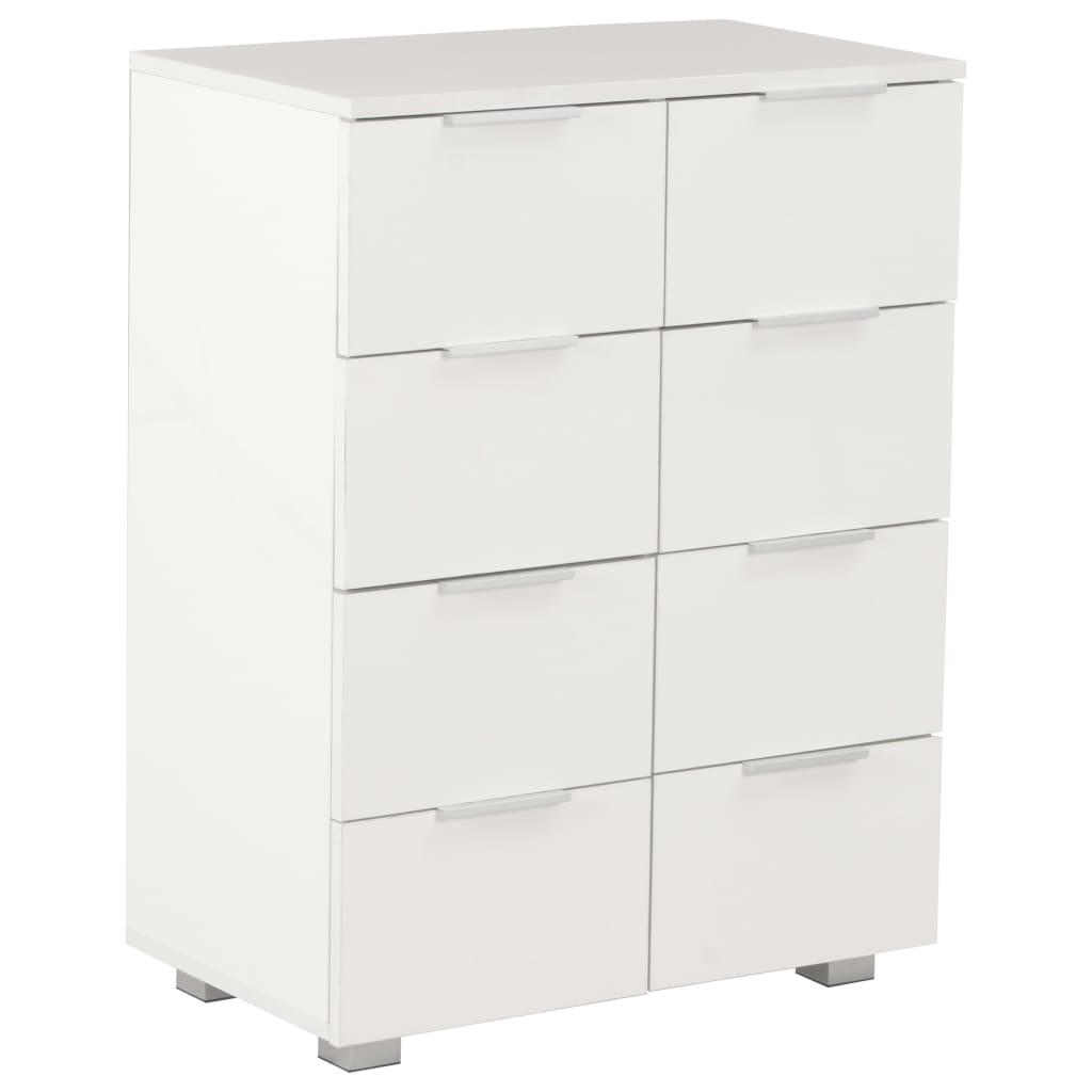 vidaXL Komoda, biała z połyskiem 60x35x80 cm, materiał drewnopochodny