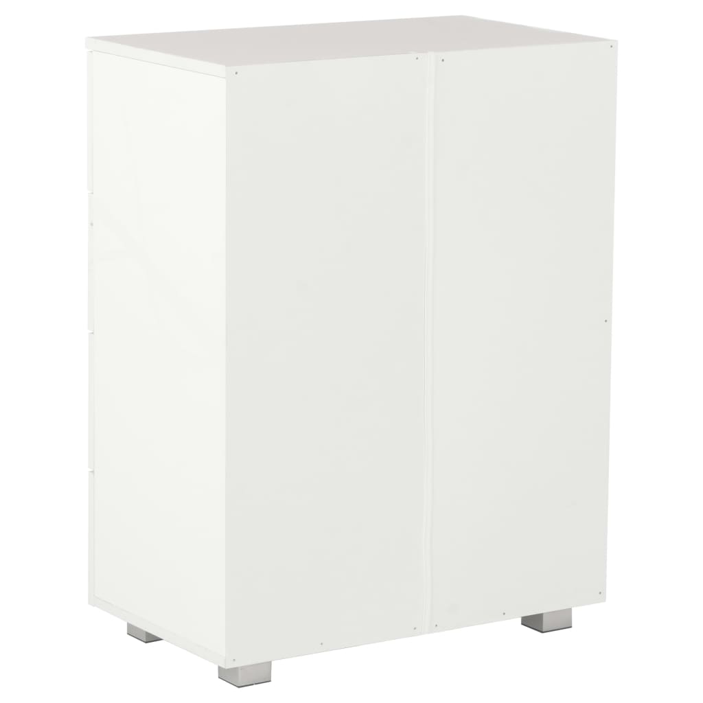 vidaXL Komoda, biała z połyskiem 60x35x80 cm, materiał drewnopochodny