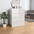 vidaXL Komoda, biała z połyskiem 60x35x80 cm, materiał drewnopochodny