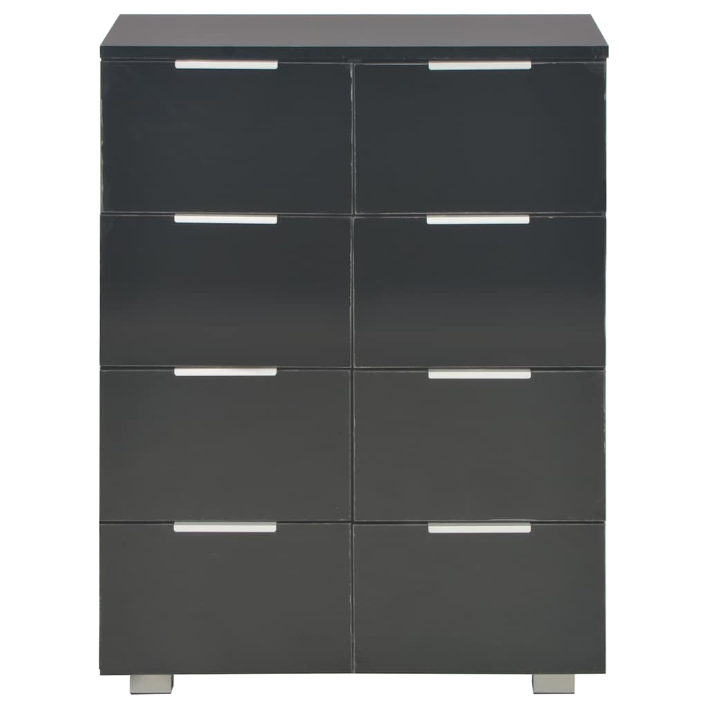 vidaXL Komoda, czarna z połyskiem 60x35x80 cm, materiał drewnopochodny