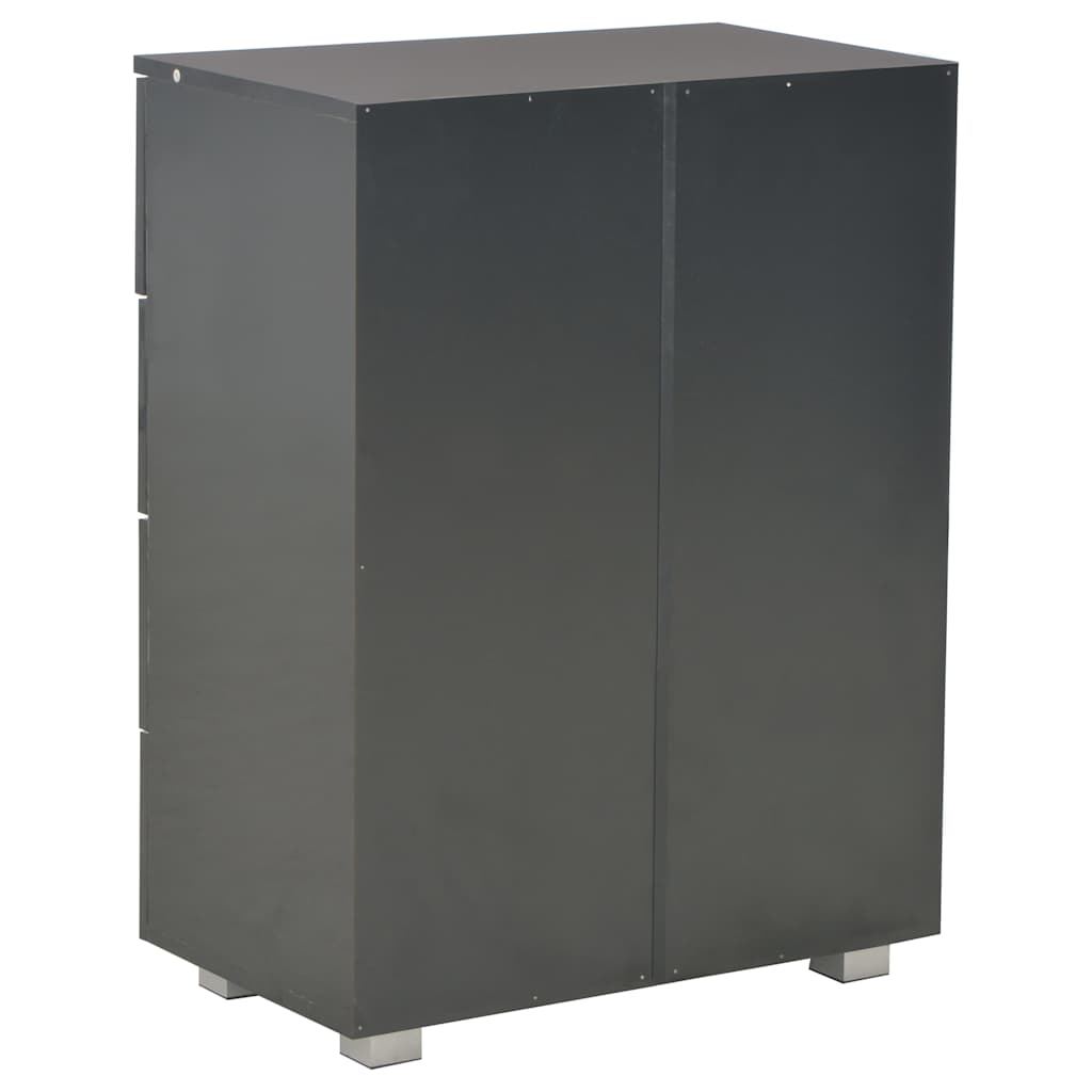 vidaXL Komoda, czarna z połyskiem 60x35x80 cm, materiał drewnopochodny