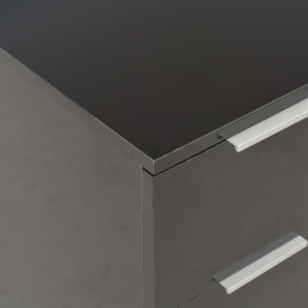 vidaXL Komoda, czarna z połyskiem 60x35x80 cm, materiał drewnopochodny