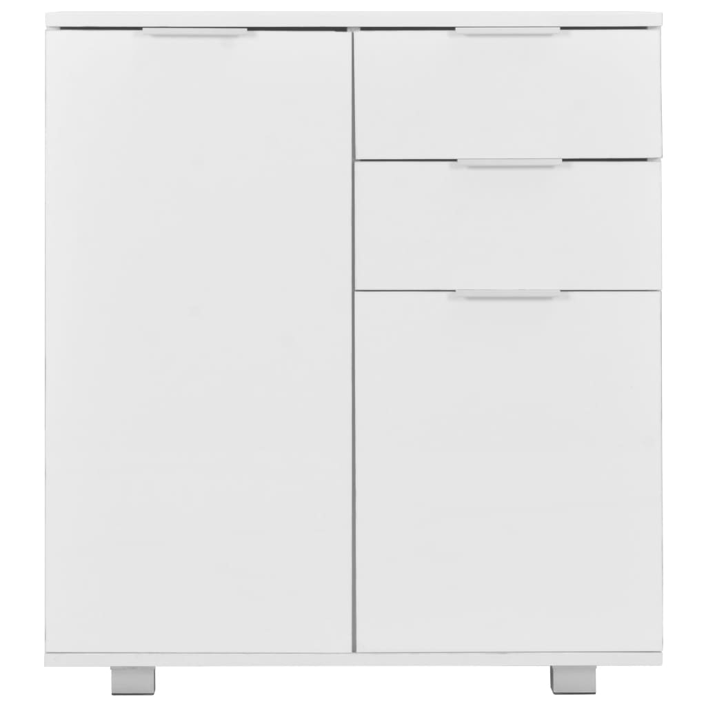 vidaXL Komoda biała na wysoki połysk, 71 x 35 x 80 cm, płyta wiórowa