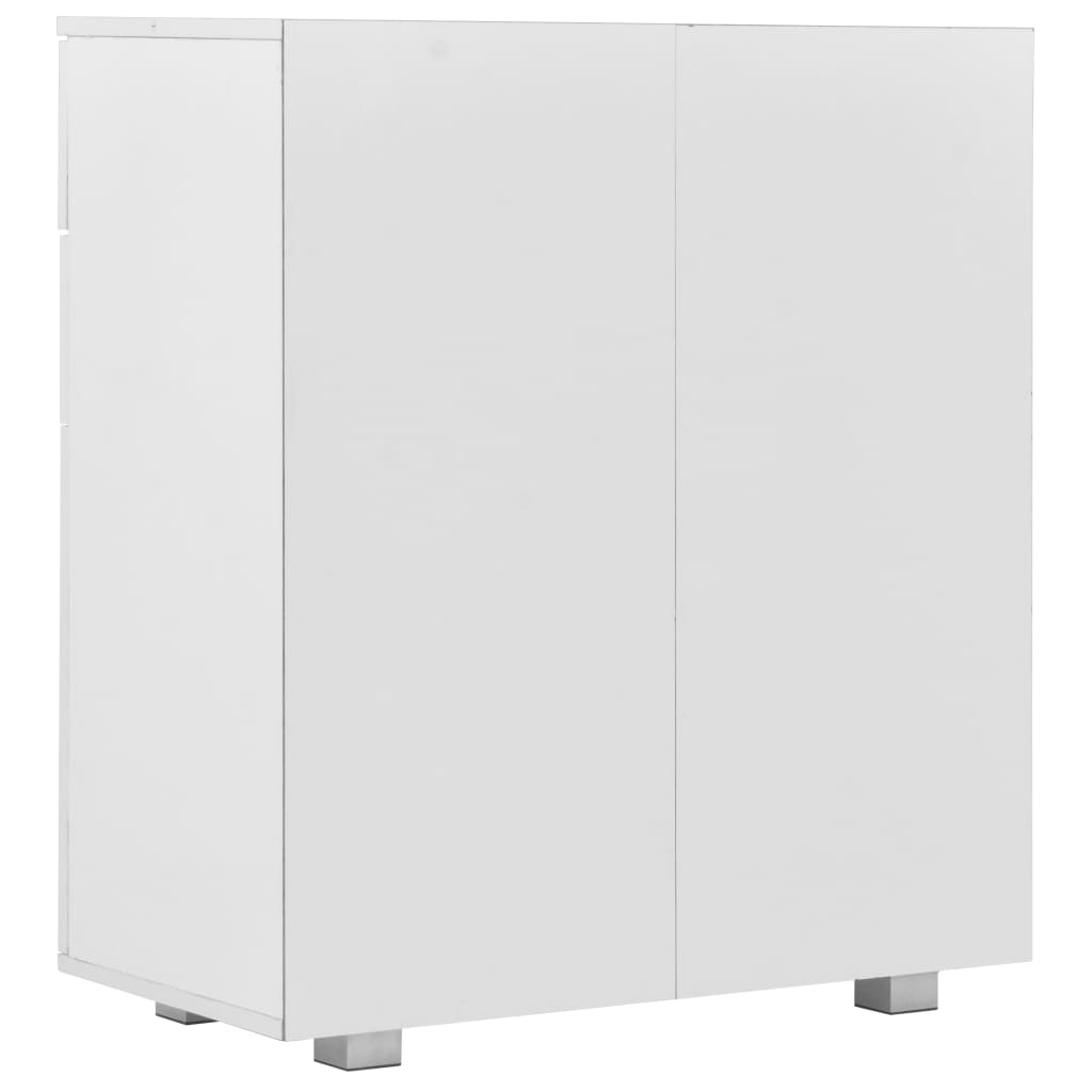 vidaXL Komoda biała na wysoki połysk, 71 x 35 x 80 cm, płyta wiórowa